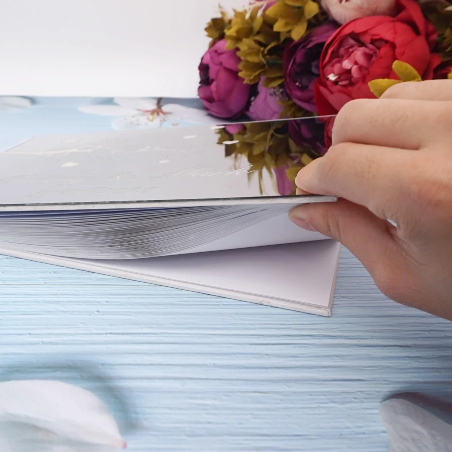 Acrylic Mirror Hardcover Wedding Party Gift Personalized Wedding Book Guest Signature Book 25*18cm