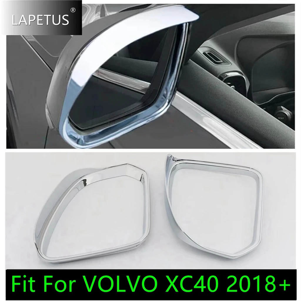 

ABS Rearview Mirror Rain Eyebrow Decoration Protection Cover Trim Fit For VOLVO XC40 2018 - 2023 Chrome Accessories Exterior Kit