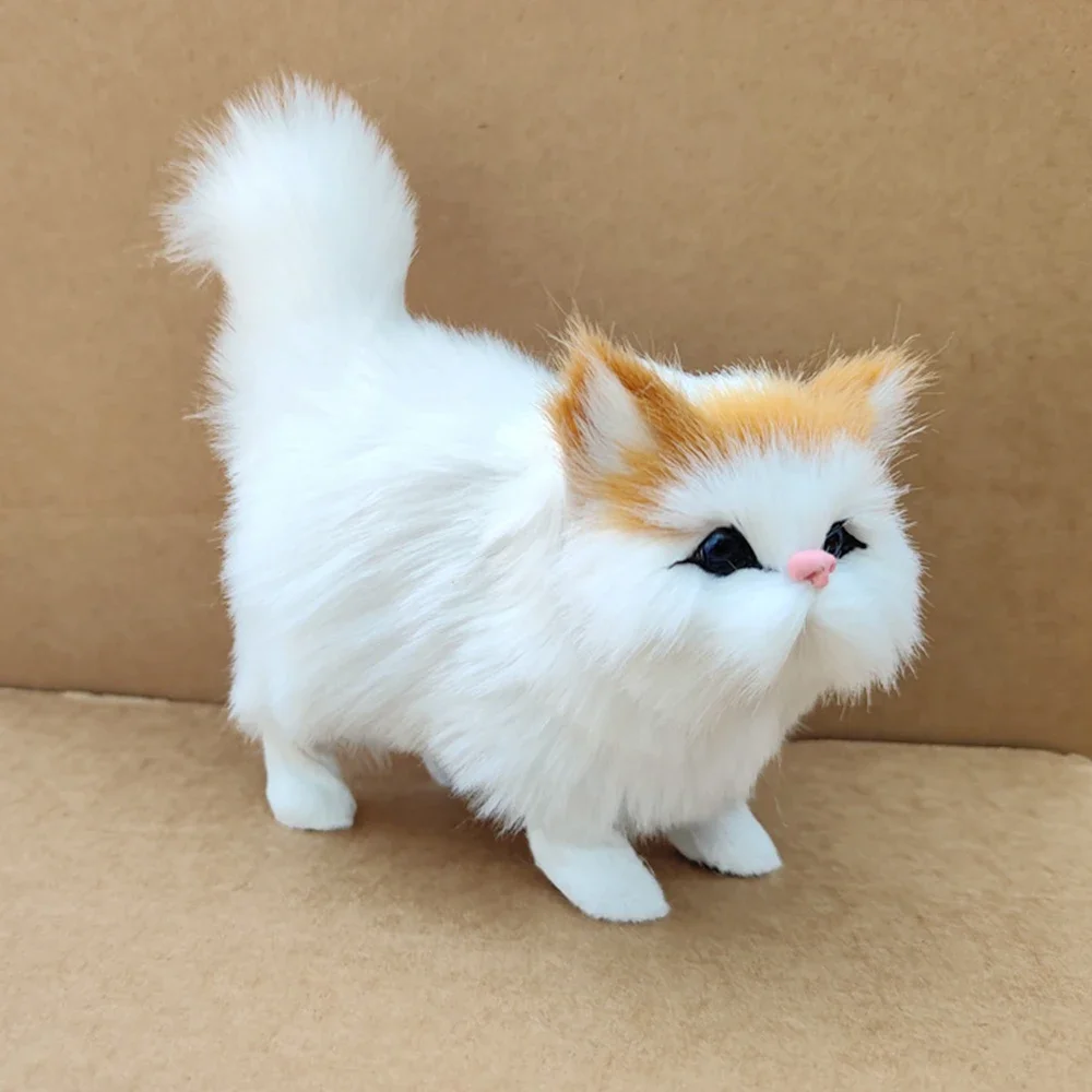 Simulation Cat Plush Toys Soft Stuffed Kitten Model Fake Cats Realist Animals for Kids Girls Birthday Valentine's Day Gift 6