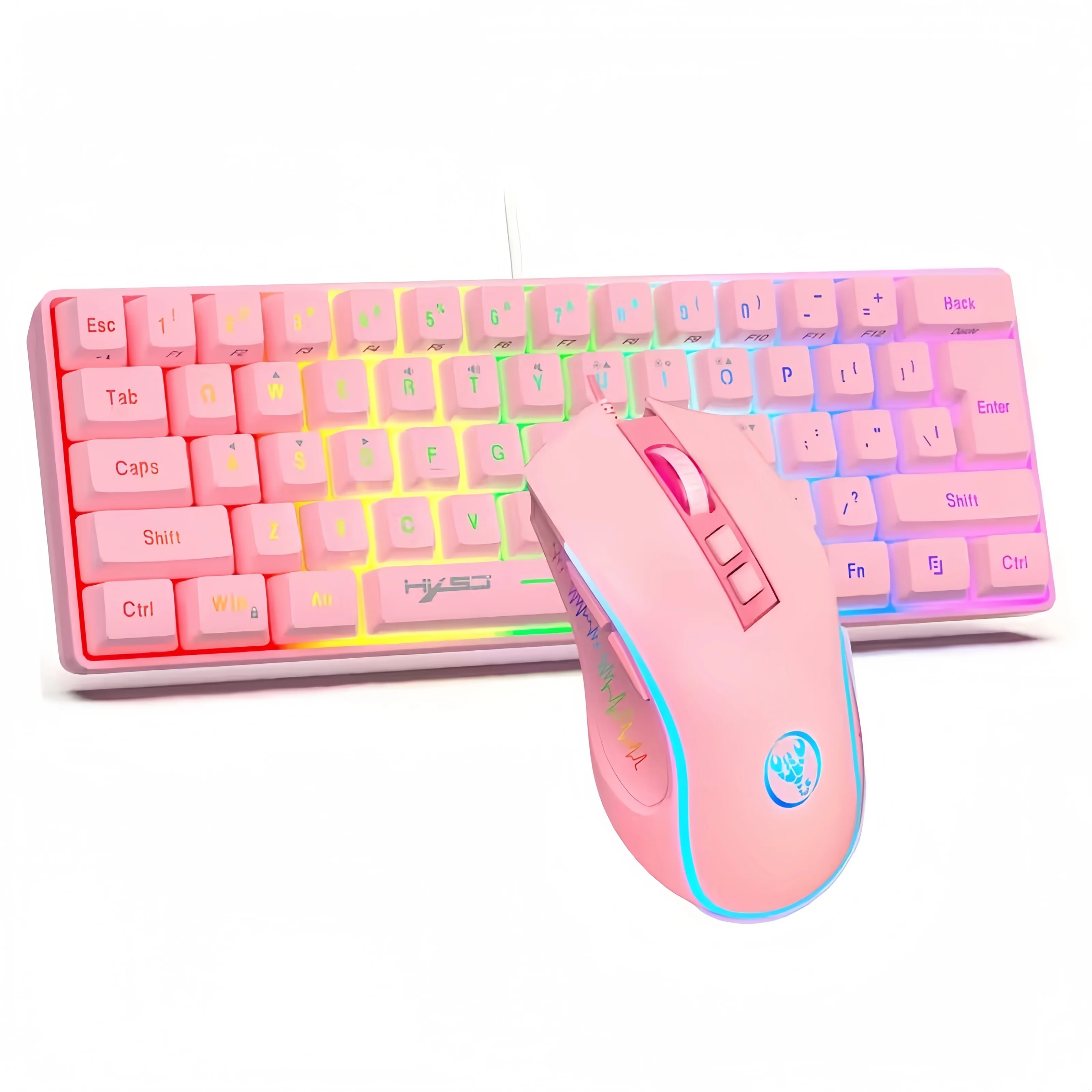 Ensemble clavier et souris filaire ultra-compact avec éclairage rgb_voghion.com