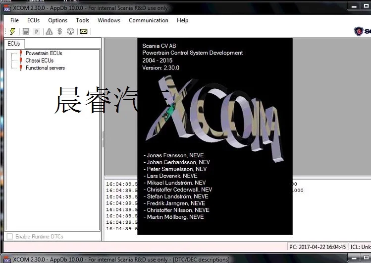 

Scania XCOM2.30 Diagnostic tool for reading saved and modified ECU data