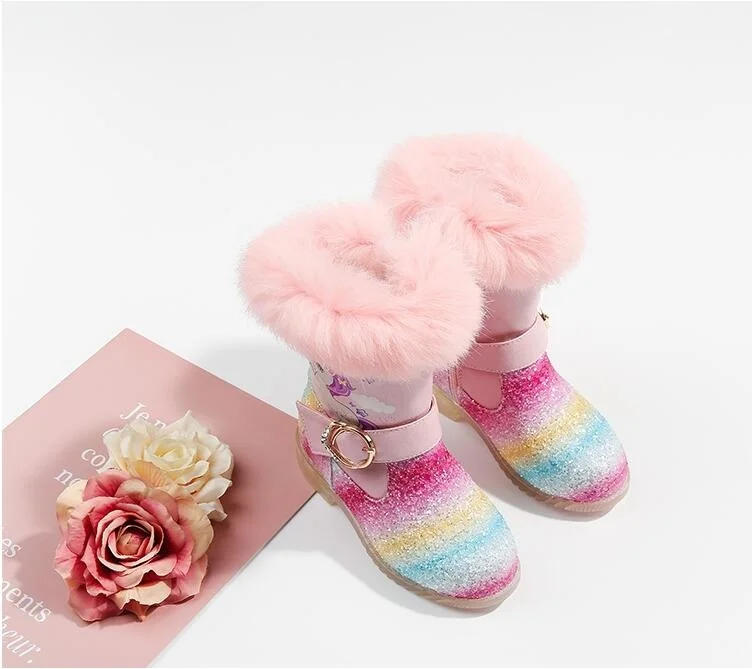 Unicorn Rainbow Sequin Glitter Boots