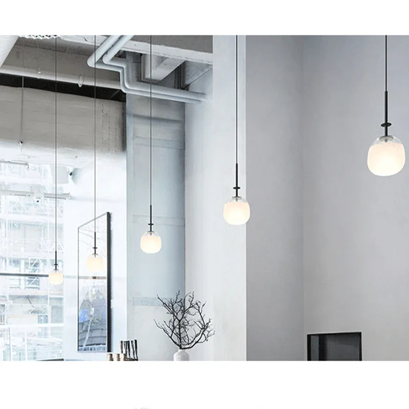 Nordic art glass pendant lamp creative and fashionable hotel bedside lamp study single head dining chandelier pendant lights pendant lamp chandelier lighting vintage pendant lights