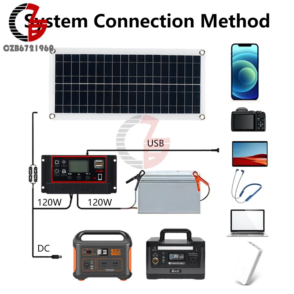 Portable solar panel solar panel portable solar charger solar battery charger 1000W 12V Solar Battery Charger & Maintainer Portable 12 Volt Solar Panel Charging Kit for Car Automotive Boat RV Marine Inveter