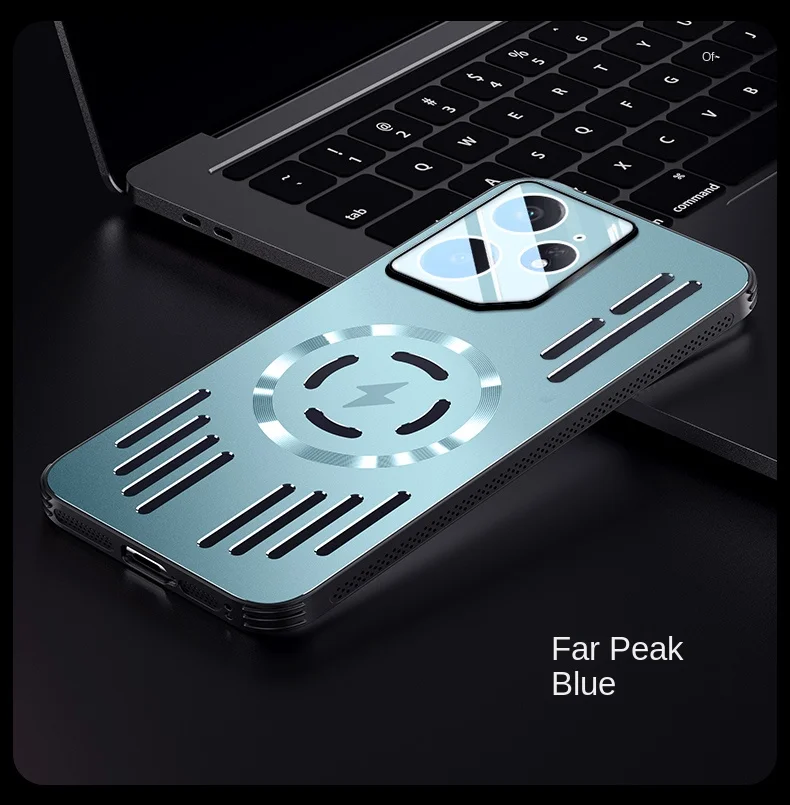Hard Metal Heat Dissipation Magnetic Wireless Charging Phone Case - Protective Back Cover
