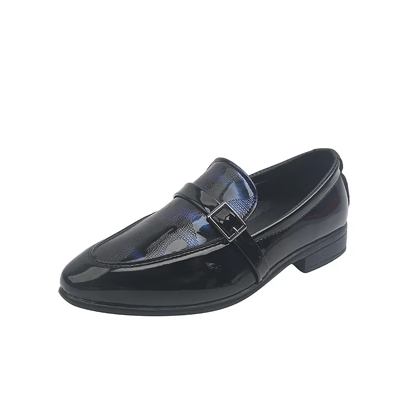 Kids Low-heeled Leather Shoes for Little Boys Classic Britain Fashion Child White Black Pointed Toe Shoes for Wedding Stage Show kids shoes leather shoes
