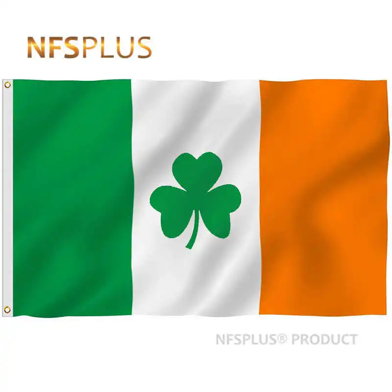 AZ FLAG Irland Flagge Mit Shamrock - 150x90cm Irischer Klee