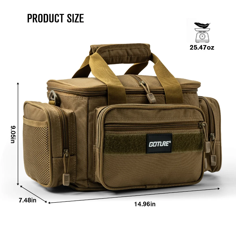 Goture 600D oxford textilie rameno crossbody rybaření pytle odolný vysoký schopnost úložný rybaření mechanismus pytle pro muži venku brašna