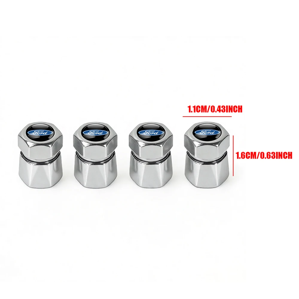 4PCS 자동차 알루미늄 금속 휠 타이어 밸브 먼지 캡 커버 포드 쿠가 트랜짓 에코스포츠 포커스 레인저 머스탱 퓨전용 자동차 스타일링