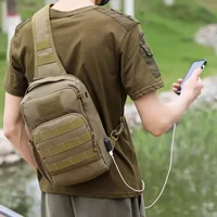 Men Cross body Sling Backpack Shoulder Chest Bag Travel Outdoor Sports Climb Tactical Military Nylon Male Side Messenger Bag