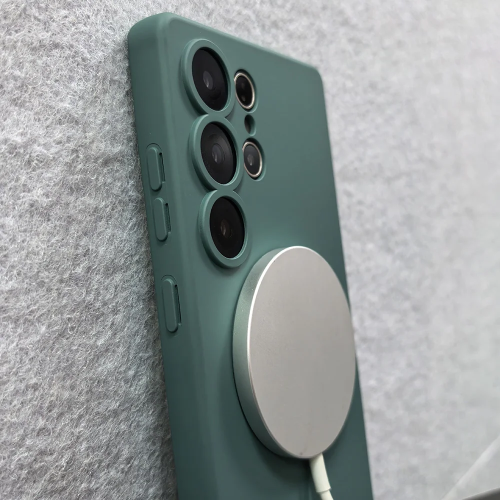 Magnetic Liquid Silicone Case with Magsafe Compatibility - Soft Back Cover