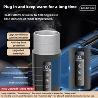 Bouilloire électrique Portable de 500ml, tasse chauffante pour voiture, écran tactile 12V/24V, réglage Intelligent de la température, bouilloire thermique de voyage 3