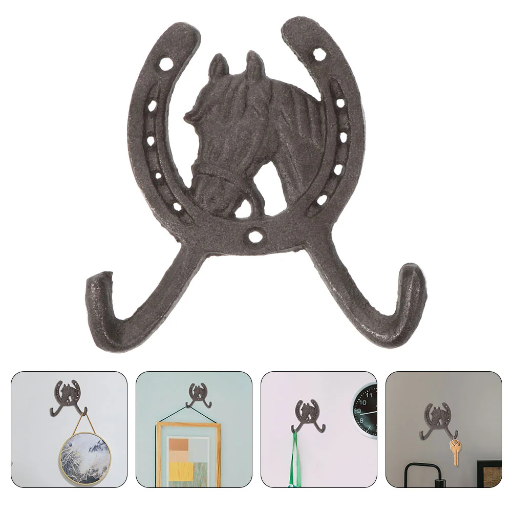 

Wall Mounted Cast Iron Hook Horseshoe Hook Clothes Hanger Horse Key Hanger