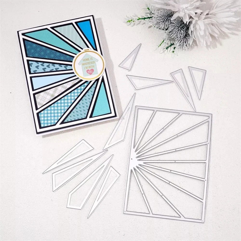 2022 New Arrival Rectangle Triangle Background Cutting Die DIY Scrapbook Card Making Craft Die Photo Album Decoration
