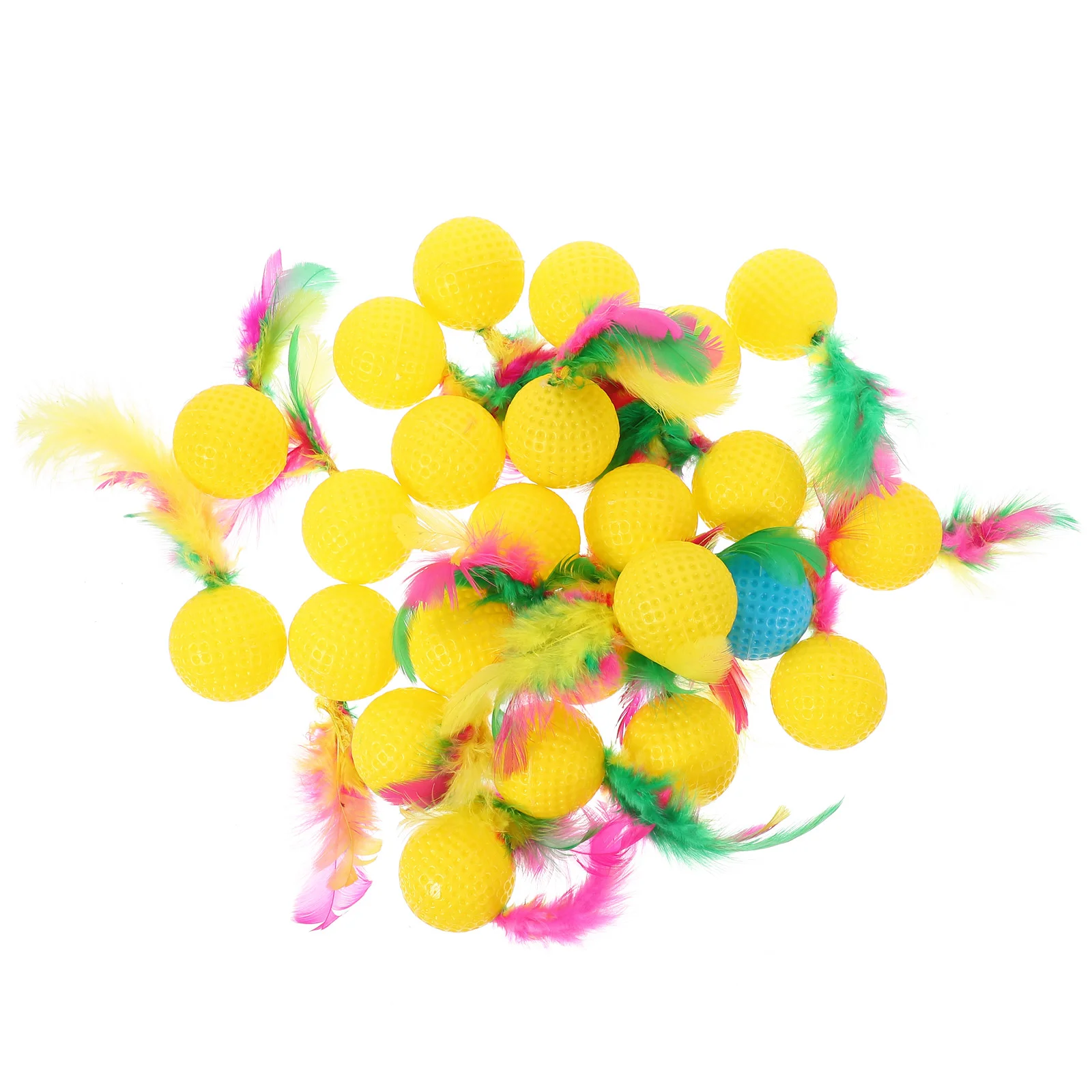 

Funny Pet Cat Toys Feather Ball Toys Scratching Ball Training Cat Teasing Toy Pet Sounding Supply for Home Assorted Color