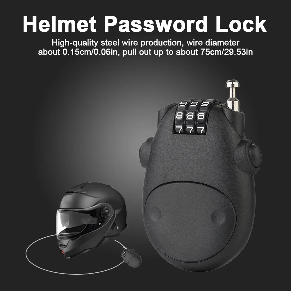 Universal Motorcycle Helmet Password Lock Telescopic Wire Rope Steel Cable Code Lock Suitcase Car Sled Helmet Password Lock high speed steel drill bit multifunctional tapered metal hole opener universal step spiral drill bit reamer