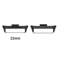 Stainless Steel Adapter for Smartwatch Bracelet - 1 Pair (22mm Black)