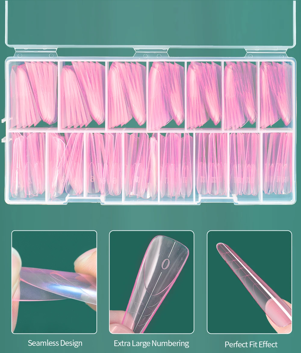 Description Picture 6 of itemNailpop French Nail Dual Forms 150 Pcs for Poly Gel Nail Extensions 15 Sizes Large Number Markings Perfect for French Manicure