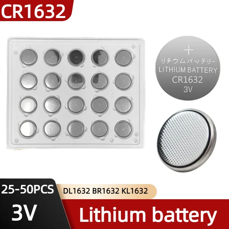 25-50PCS-CR1632-3V-Lithium-Battery-200mAh-cr-1632-DL1632-BR1632-LM1632 ...