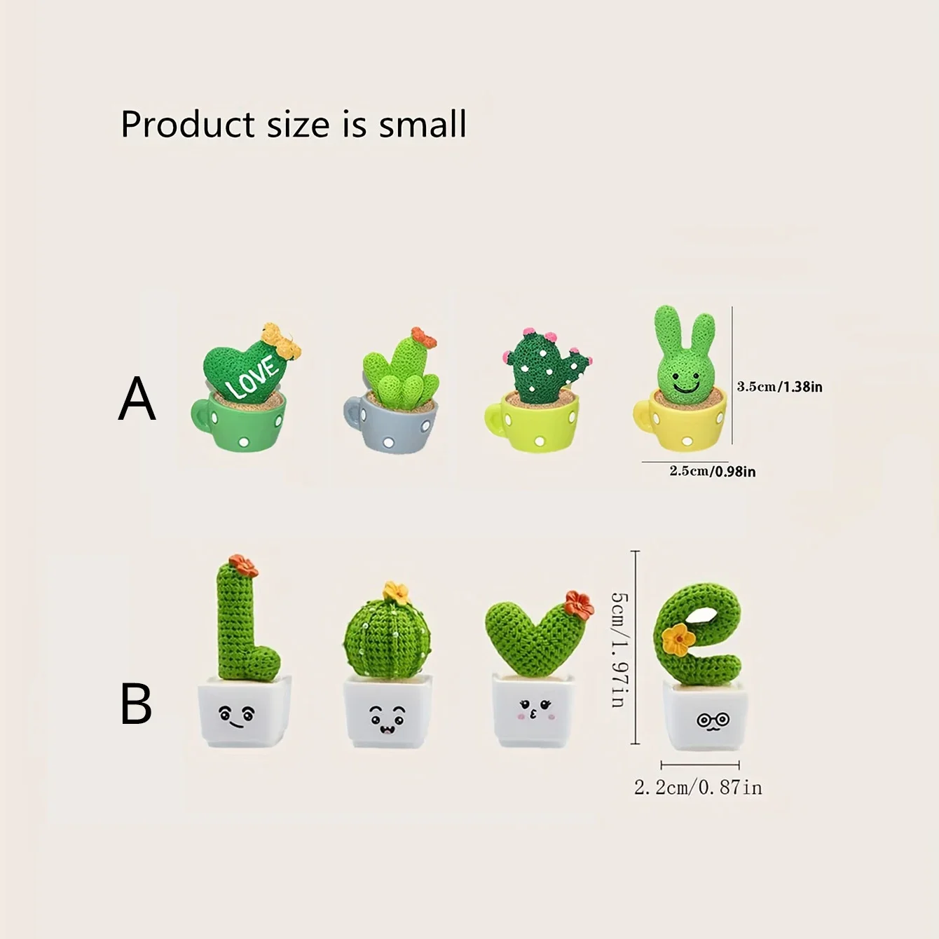 Resin Succulent Cactus Mini Green Plant Car Office Home Living Room Crafts 1 Set Of 4 ornament crafts resin ornaments lucky cat statue resin succulent crafts