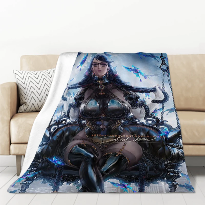 Bayonetta Game Blanket Fleece Blankets and Throws Plush Furry Bedspread on the Bed Microfiber Bedding Throw Knee Sofa Bedspreads 3