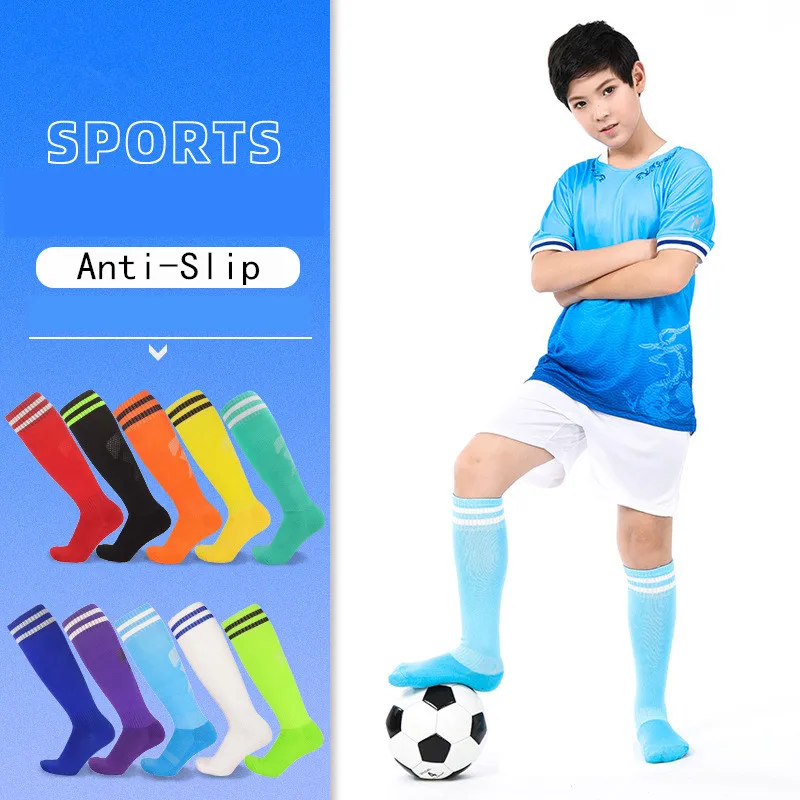 Summer Thin Football Socks For Men High Above The Knee Sports Stockings For Boys Training Stockings Children Soccer 17colors Sports Socks