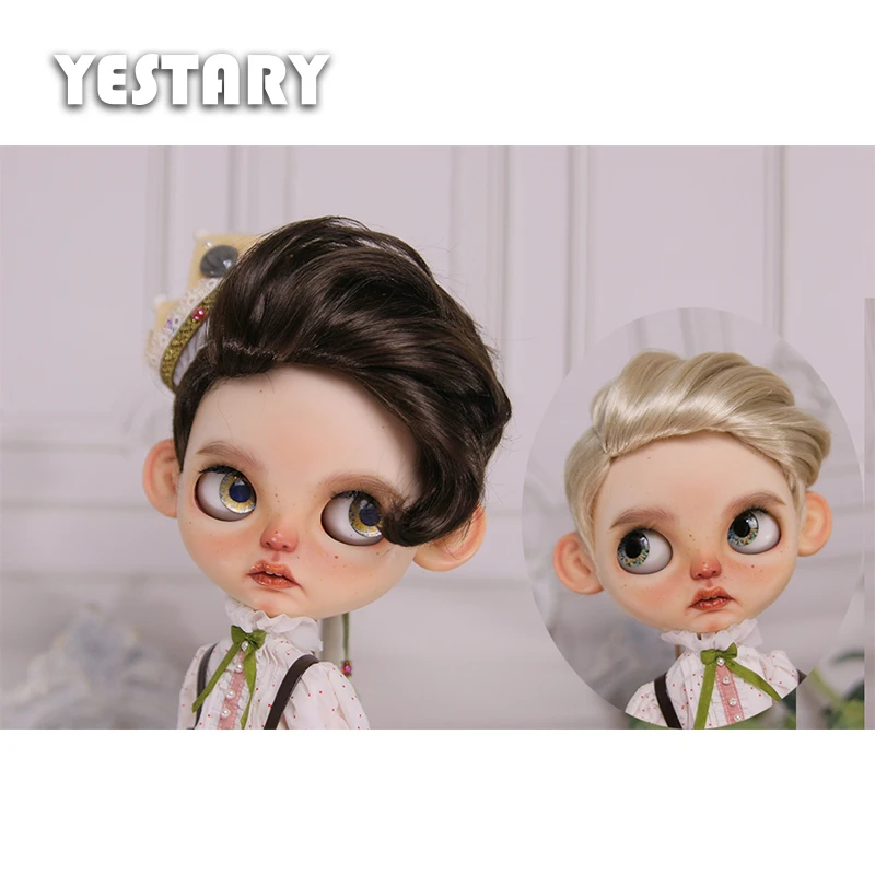 YESTARY BJD Doll Accessories Wig For Blythe 1/6 Size Doll Accessories Wig Faux Mohair Tress Hair Prince Short Hair For Boy Gift