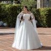 ANGEL Exquisite A-Line Off the Shoulder Plus Size Wedding Dresses 2024 New Backless Bridal Gowns Lace Applique Vestido de Novia 1