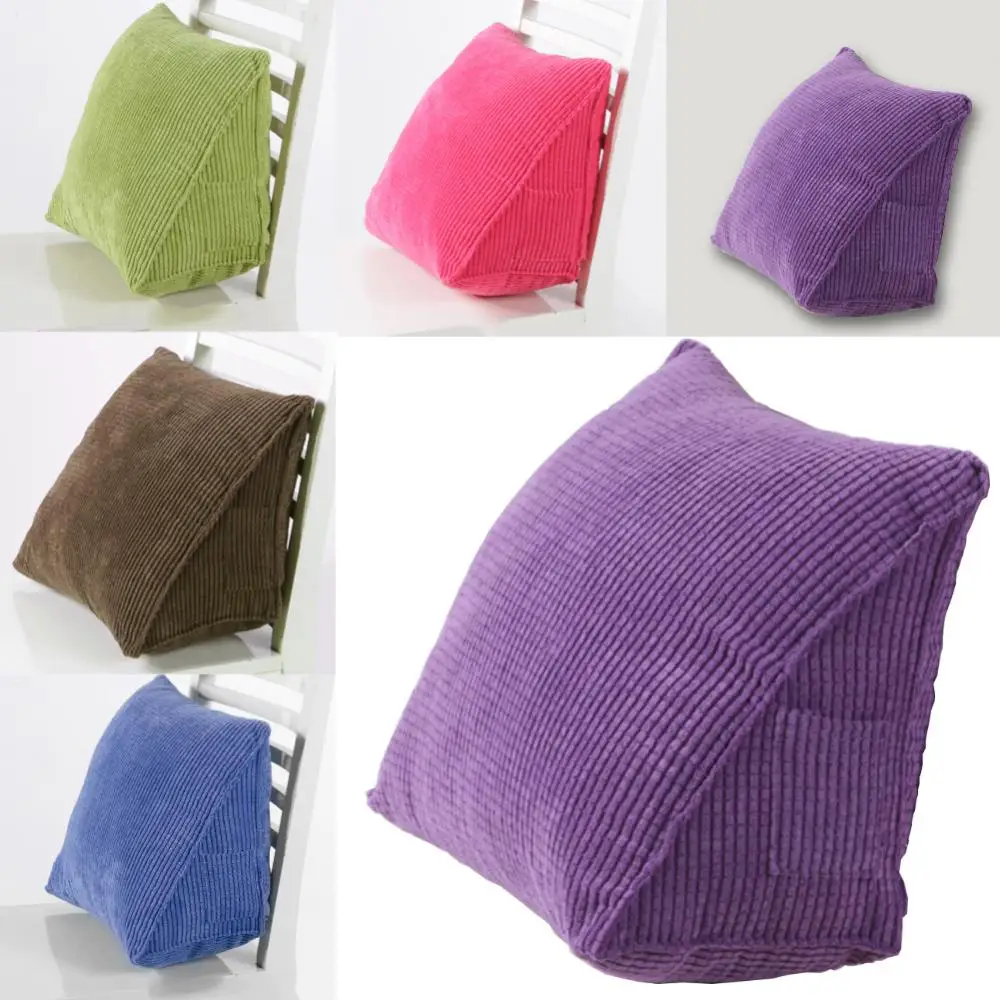 

Triangle Back Pillow Washable Lumbar Pillow Cusion Corduroy Ribbed Wedge Cushion Home Bed Sofa Car Back Support Cushion Pillow