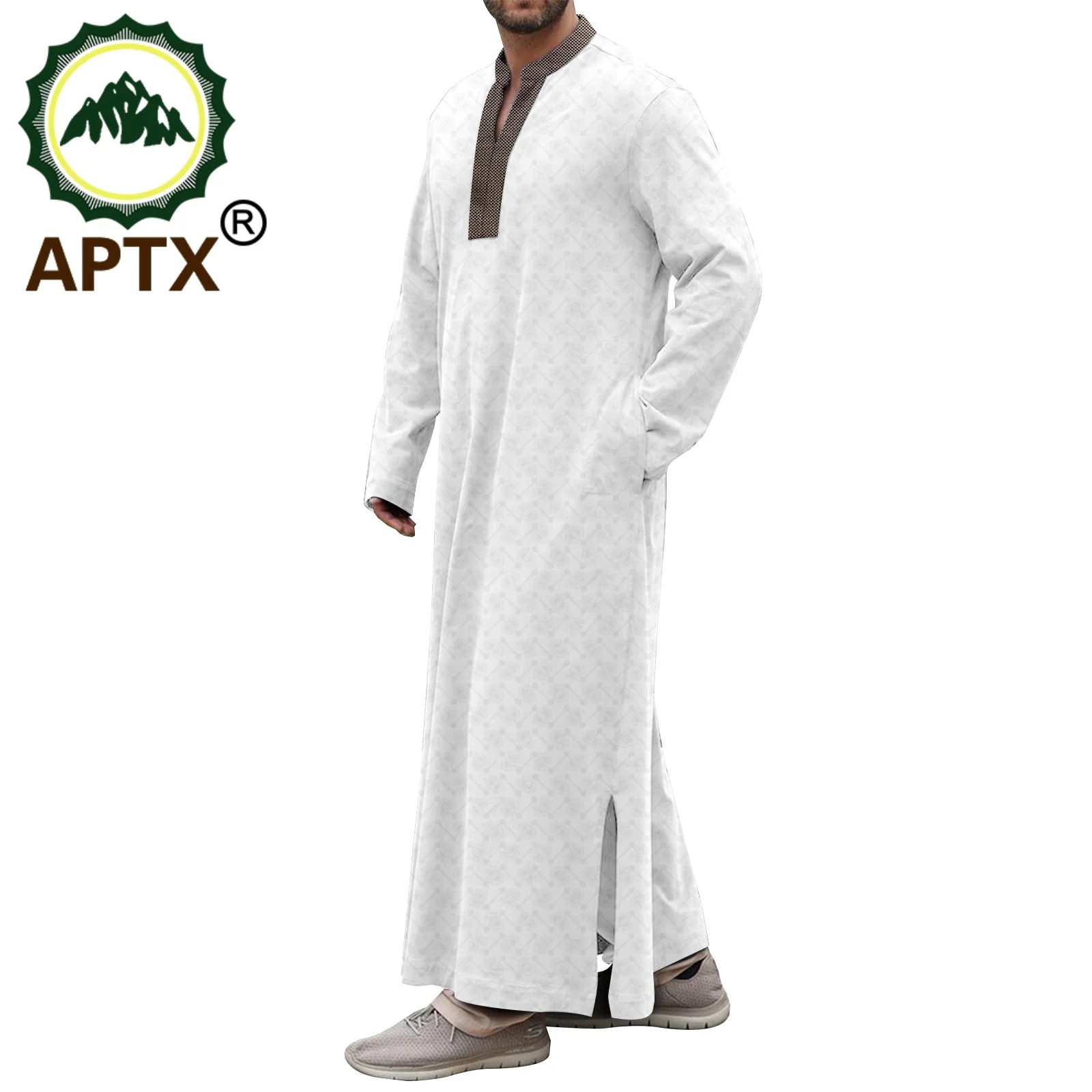 Abito Uomo Arabo Musulmano A Righe Retro – Caftano Thobe In Cotone Con Tasca, Per Festività E Casual