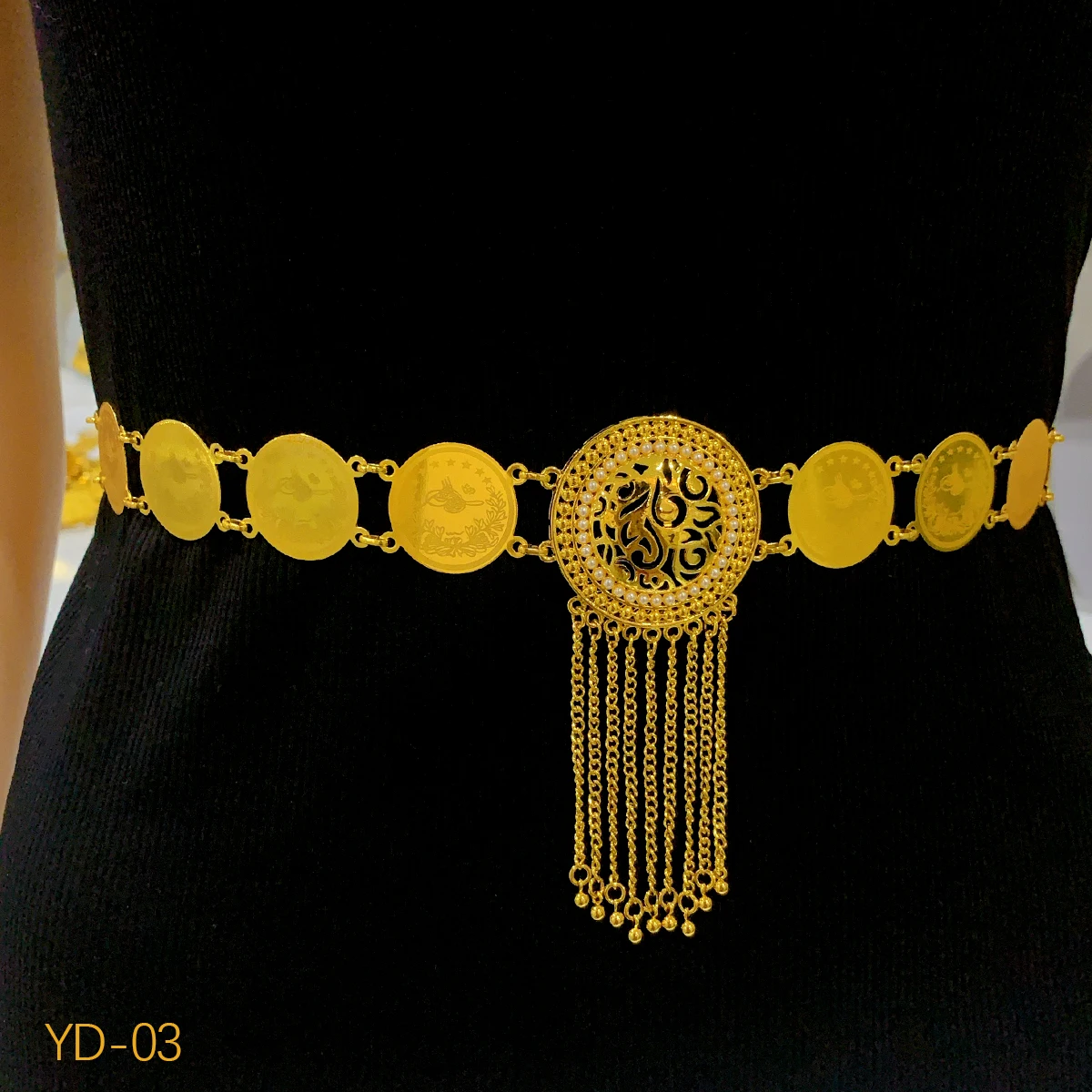 ANIID Turkish Coin Shaped Waist Adjustable Length Bride's Belt - Main Image