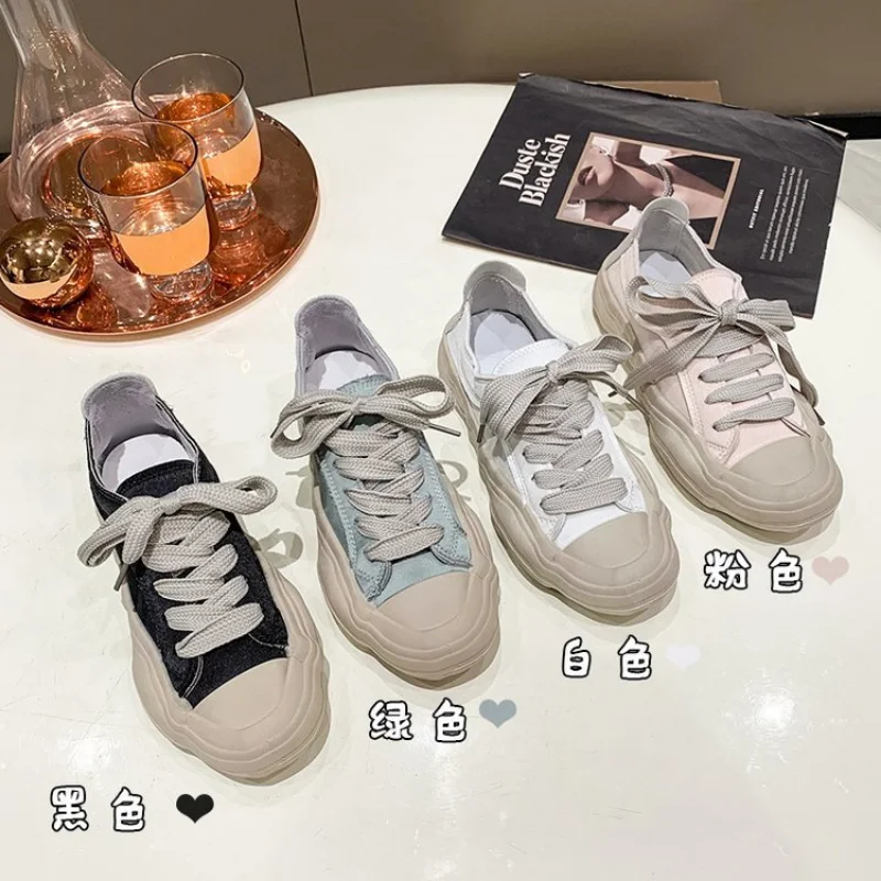 Spring Summer Breathable Sneakers Women Satin Casual Shoes Female Platform Lace Up Sports Shoes Ladies Dissolving Mules Flats