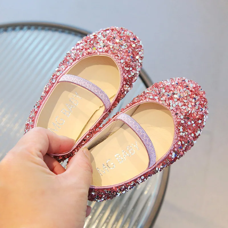 Bling Sequins Girls Shoes Spring Autumn Kids Princess Shoes For Girl Party Wedding Girls Oxfords PU Leather leather shoes,girls shoes,oxford shoes