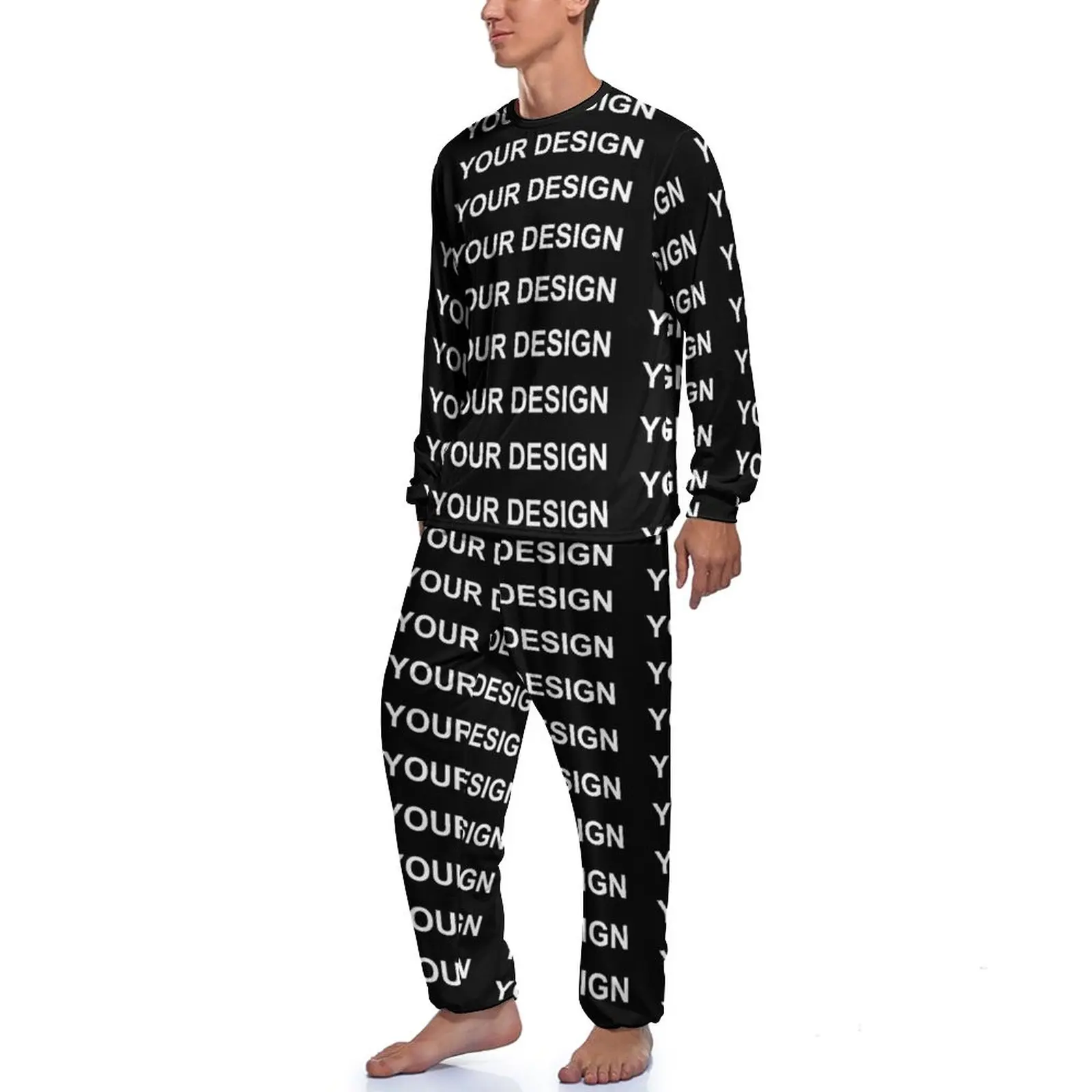 Add Design Pajamas Long Sleeve 2 Pieces Night Pajama Sets Spring Male Fashion Home Suit pajamas set man pajamas set