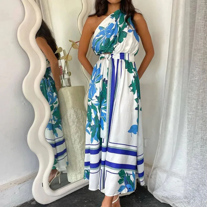 Vestido Verano Fresco Vestido Verano CIDER Estampado Limón - Midi Plisado Sin Mangas Vestido Verano Mujer