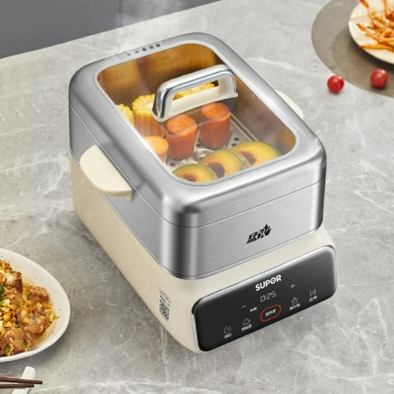 220V Electric  Cooker 2100W High-power Multifunctional Cooking Pot 18L Stainless Steel Steamer Pot Buffet Food Warmer 5