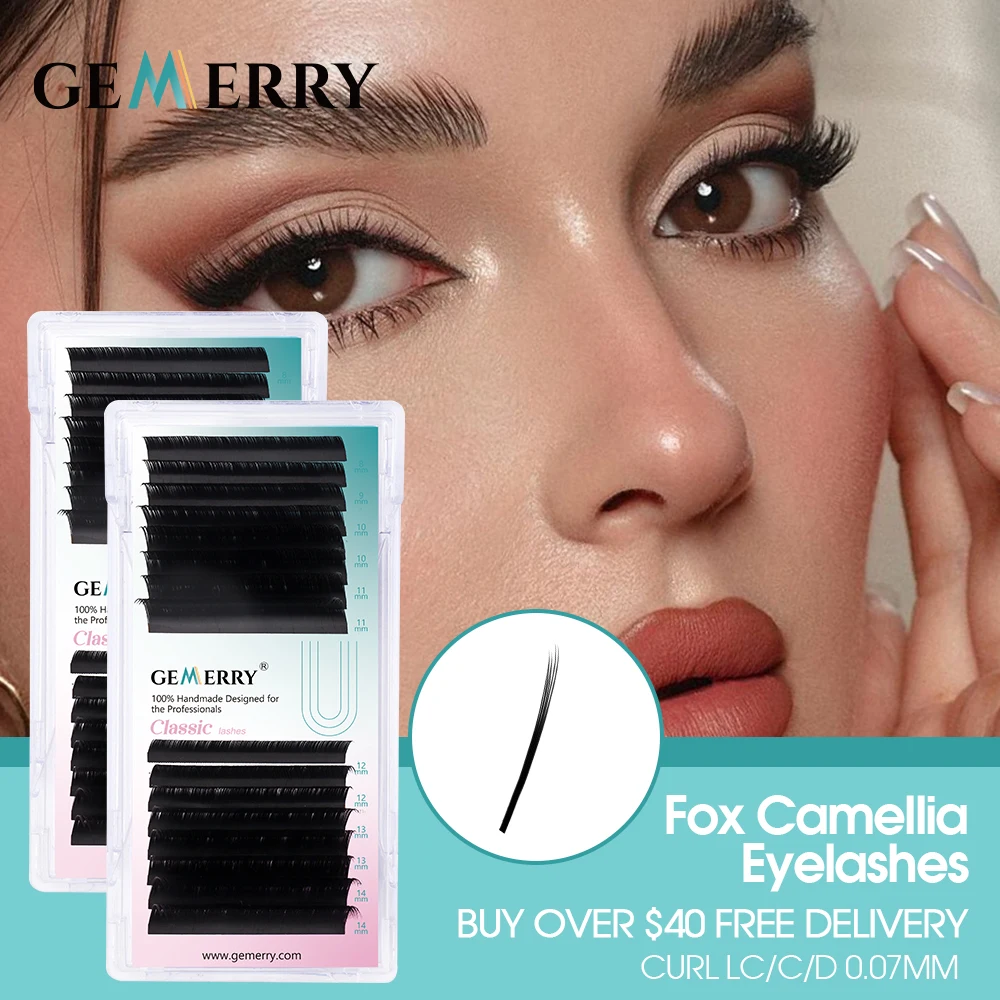 Description Picture 2 of itemGemerry Fox Eyelashes Extension LC Curl Camellia Lash Silk Tilted 115° Comic Oblique Flying Style Individual Lashes Makeup Tools