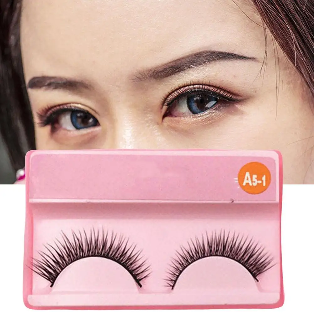 

1 Pairs False Eyelashes Extension Natural Soft Cross Makeup Eyelash For Daily Dating Reusable DIY Fake Lashes For Women M9V7