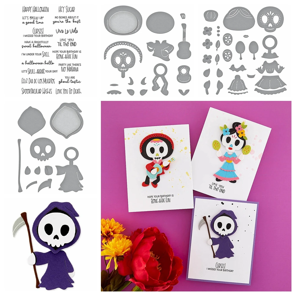 Металлические Вырубные штампы с изображением танцующей мальчика девушки призрака Хэй сахара штампы со спутанными пожеланиями и надписями Сделай Сам Хэллоуин ремесло Металлические Вырубные штампы с изображением танцующей мальчика девушки призрака Хэй сахара штампы со спутанными пожеланиями и надписями Сделай Сам Хэллоуин ремесло