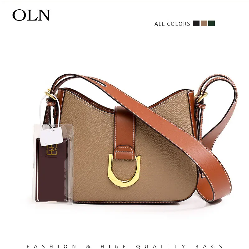 

Green Genuine Leather Shoulder Bag For Women 2022 New Real Leather Luxury Designer Handbag Brown Crossbody Bags For Ladies