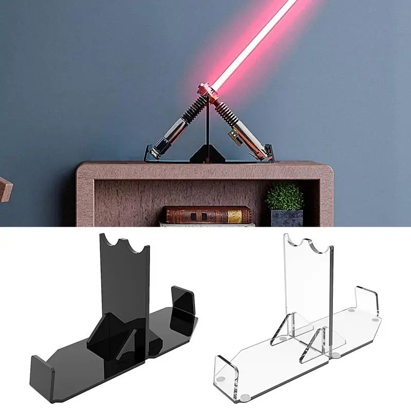

Double-Bladed Lightsaber Stand Perfect for Collectibles and Display Acrylic Lightsaber Hilt Stand Non-Slip Pad for bathroom