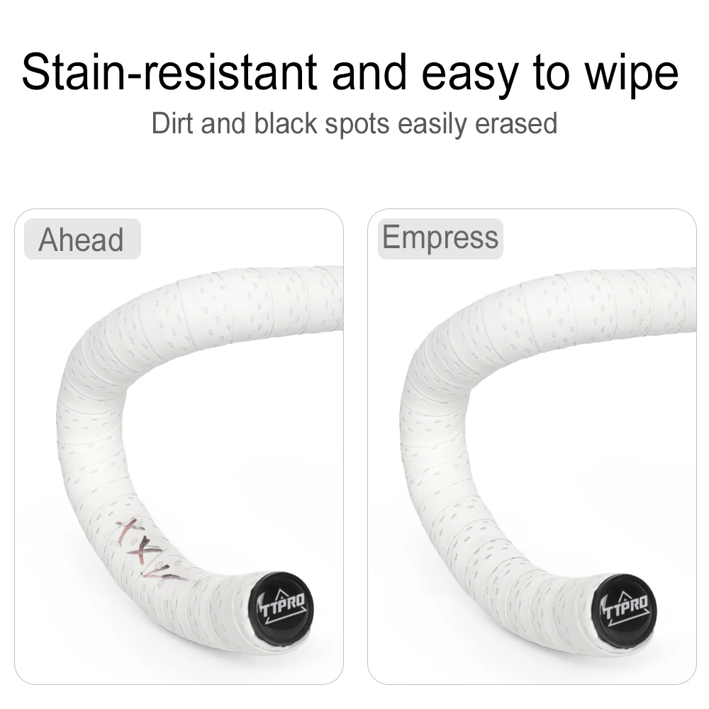TTPRO Road Bike Handlebar Tapes PU Shock Bicycle Handle Bar Tape Bar End Plugs Anti-Slip Anti-Vibration Wrap Belts Bartape