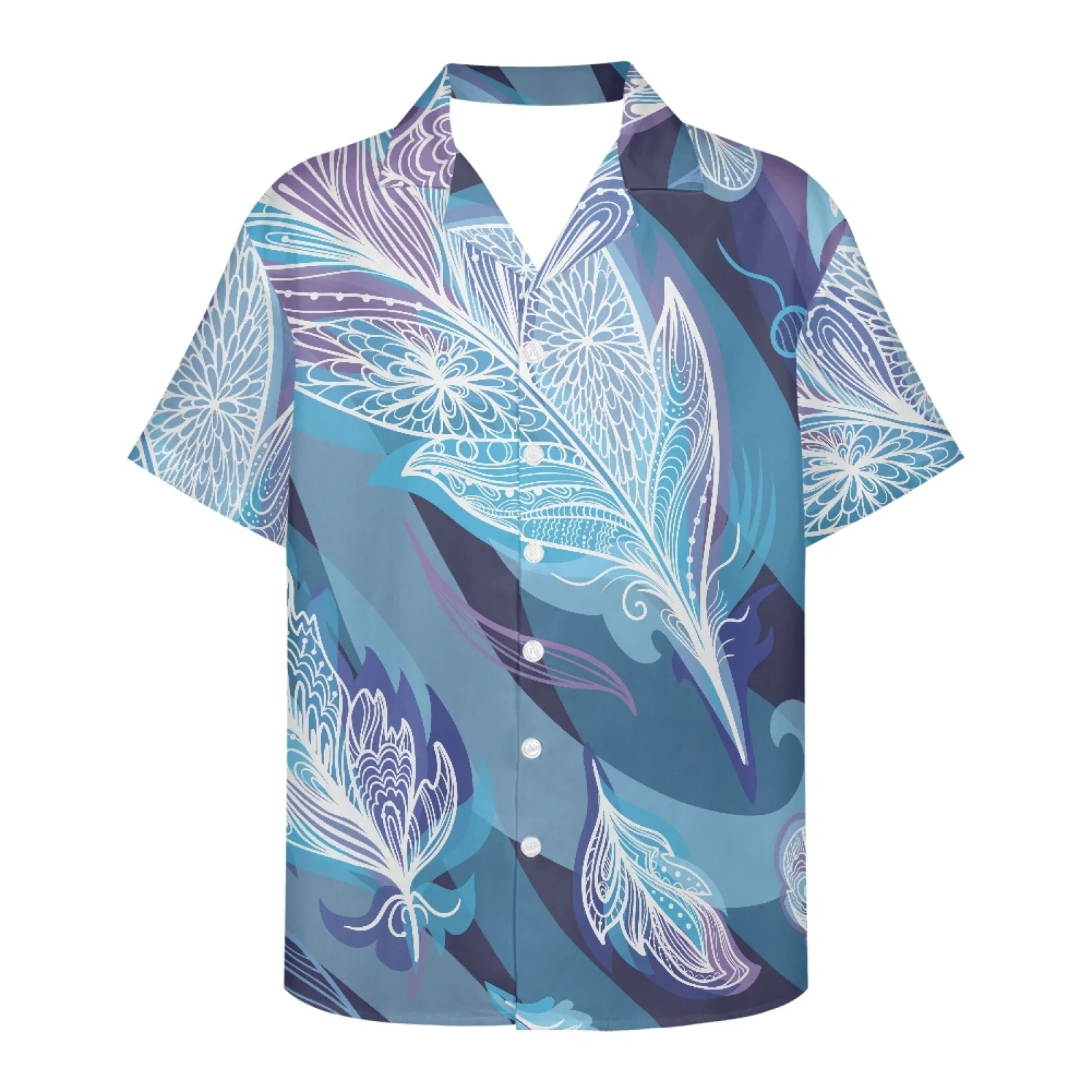 

Feather Patterns Art Vintage Tattoo Prints Summer Fashion 3d Shirts Men's Oversized Beach Men's Shirt Short Sleeve Hawaiian Tops