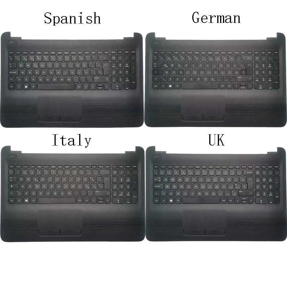 Teclado com Palmrest Upper Cover Espanhol Itália Reino Unido Alemão Eua Novo Tpn-c125 Tpn-c126 15-ac 15-ay 15-af 15-ba 250 g4 g5