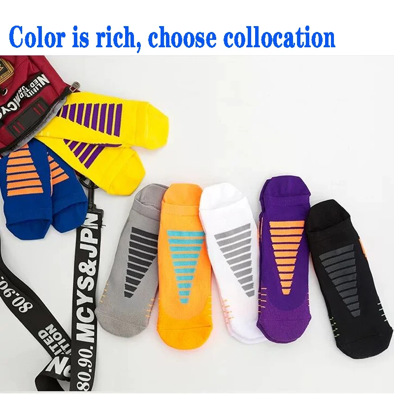 3 Pairs/Set Of Professional Men's Sports Socks Colorful Warm Running Wear-Resistant Shock Absorbing Comfortable Boat Socks NEW