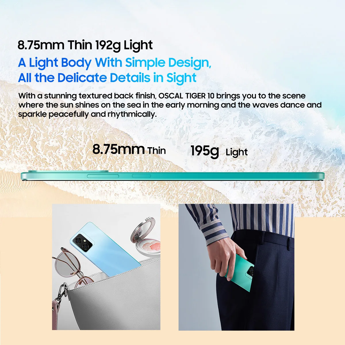 OSCAL TIGER 10 Smartphone, 6.56" HD + Display, 6(3+3)GB RAM 128GB ROM, Octa-Core T606, 50MP Rear Camera, 5180mAh, Android 14