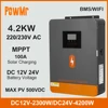 4.2KW Dual Voltage DC12V 24V to 230VAC Off Grid Solar Inverter With 100A MPPT Solar Charger Max PV 500V Fit Lithium Batteria BMS 1