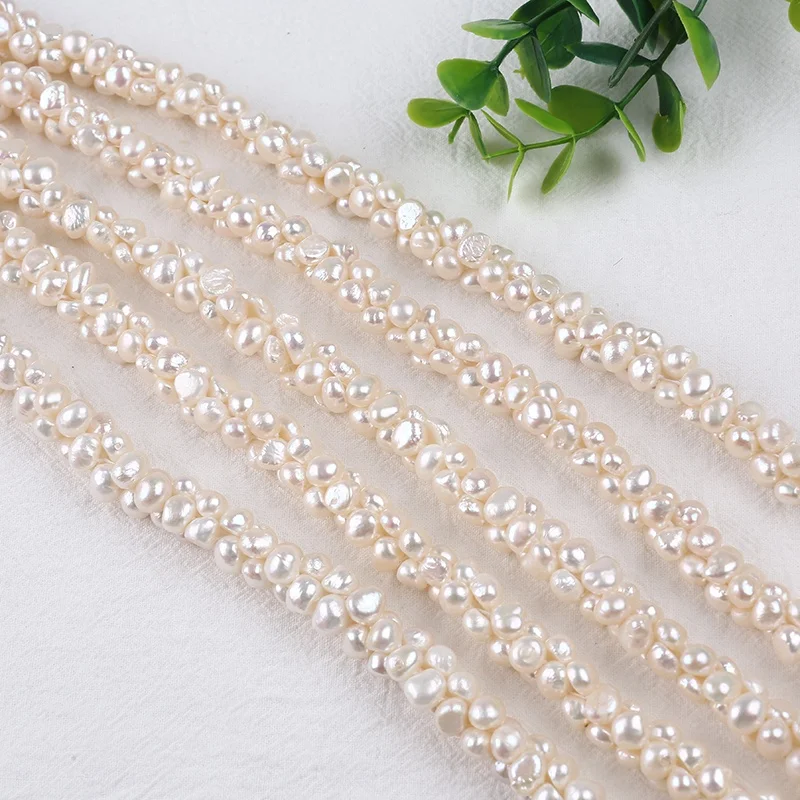 

wholesale 6-8mm natural white freshwater baroque pearls strands for bracelet necklace jewelry making