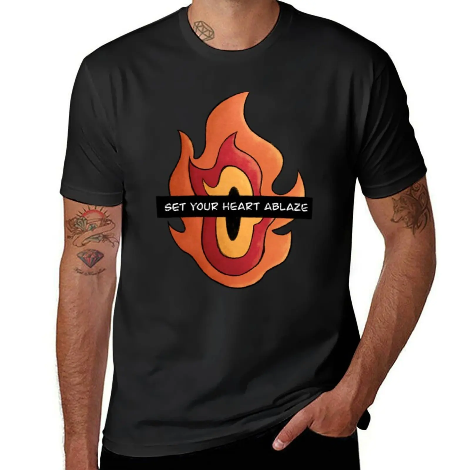 

Set Your Heart Ablaze T-Shirt Blouse plain men t shirt