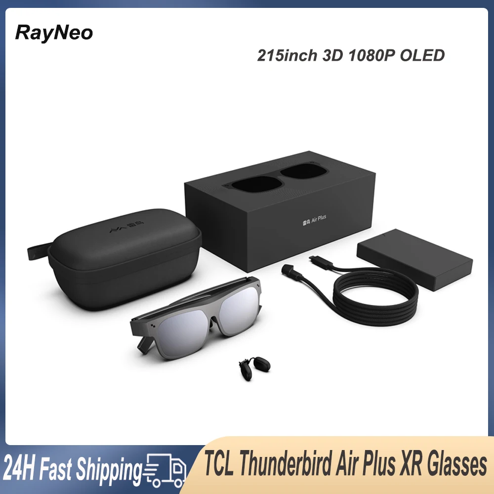 Rayneo Tcl Thunderbird Air Plus 3D Xr Occhiali Portatile Ar Con 1080P Oled Doppio Display Da 215 Pollici Per Viaggi Di Videogiochi